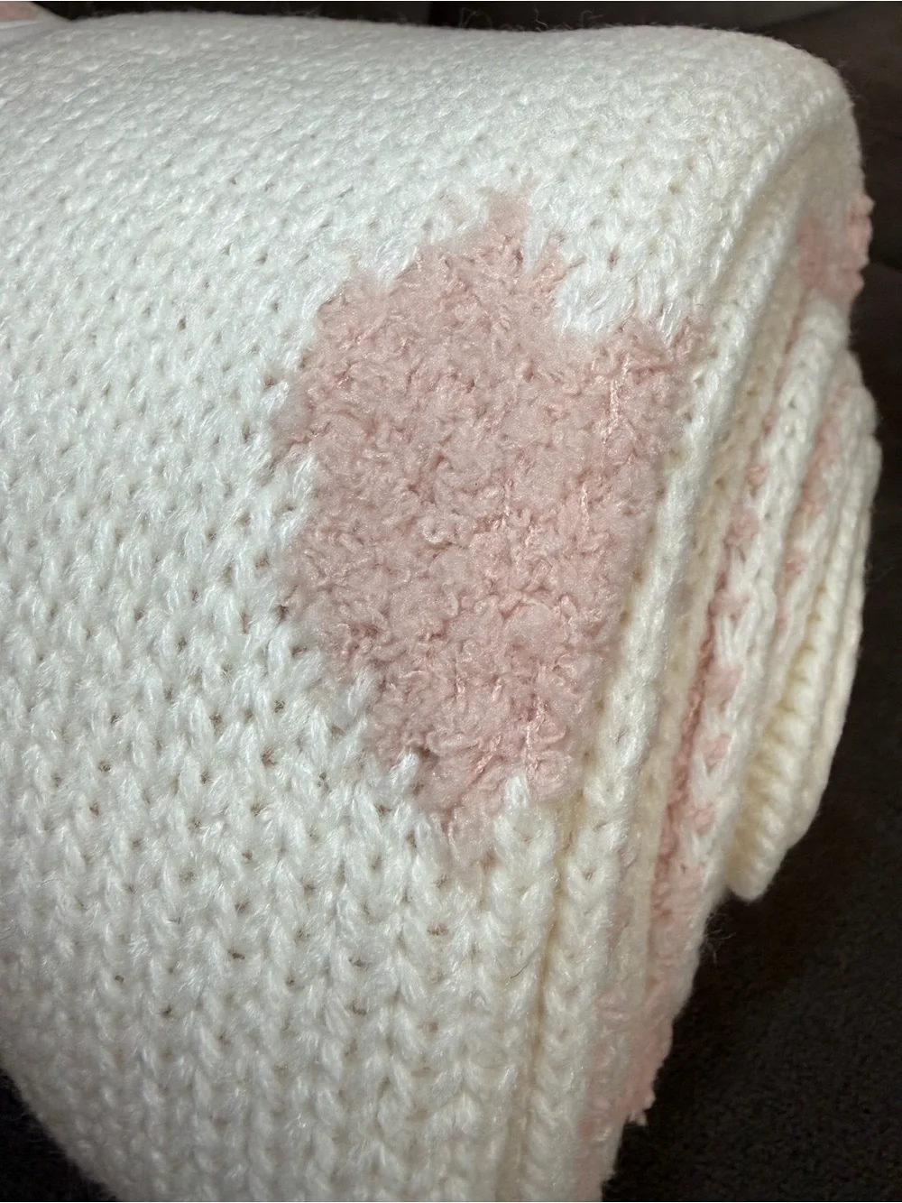 Pottery Barn Petit Amour Knit Jacquard Throw